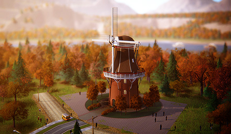 Holandský větrný mlýn