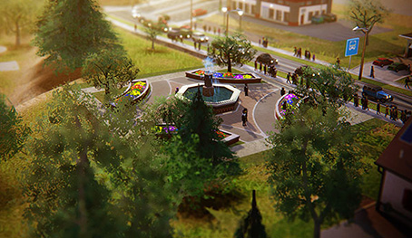 Malý park s fontánou