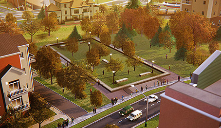 Městský prostor se zelení