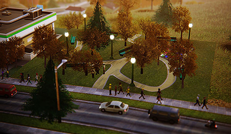 Střední park se stezkami