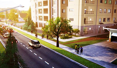 Stinný strom u silnice