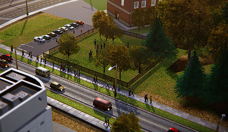 Malé hřiště s parkovištěm